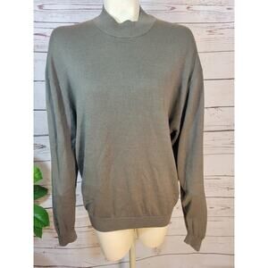 Roberto Villini Silk Sweater Taupe Mock Neck Pullover Men's Size Medium